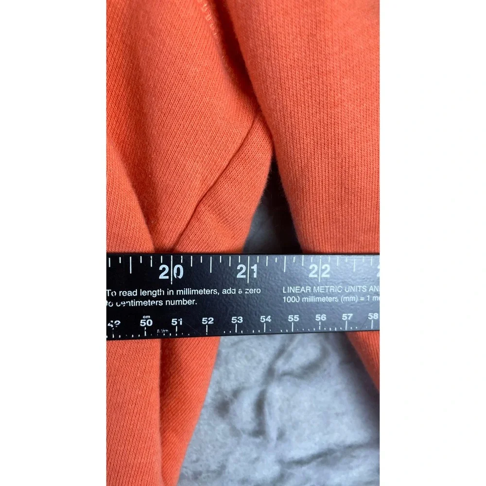 Nike Full Zip Hoodie Mens XL Orange Excellent Oversized Graphic Logo Sweatshirt